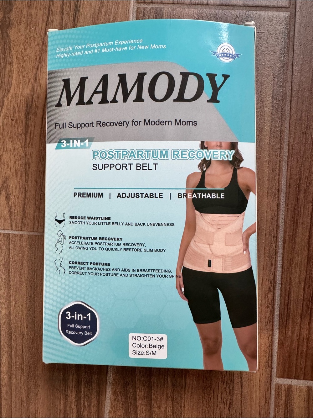 Mamody Beige Postpartum Recovery Support Belt - S/M
